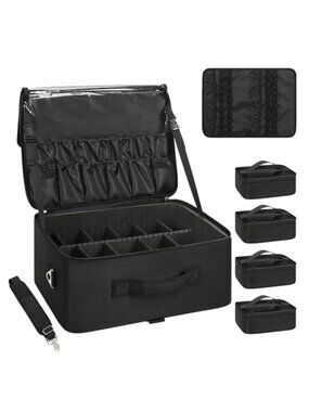 Extra Large Professional Makeup Case Cosmetic Organizer Travel Bag Brush Holder